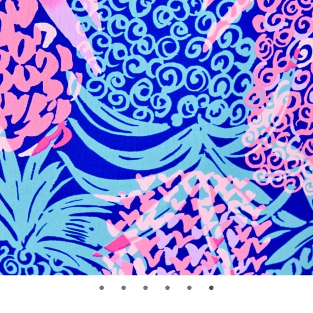 Lilly Pulitzer Luxletic Marion Mesh panel Half Zip Borealis blue tropic down low - Picture 3 of 11